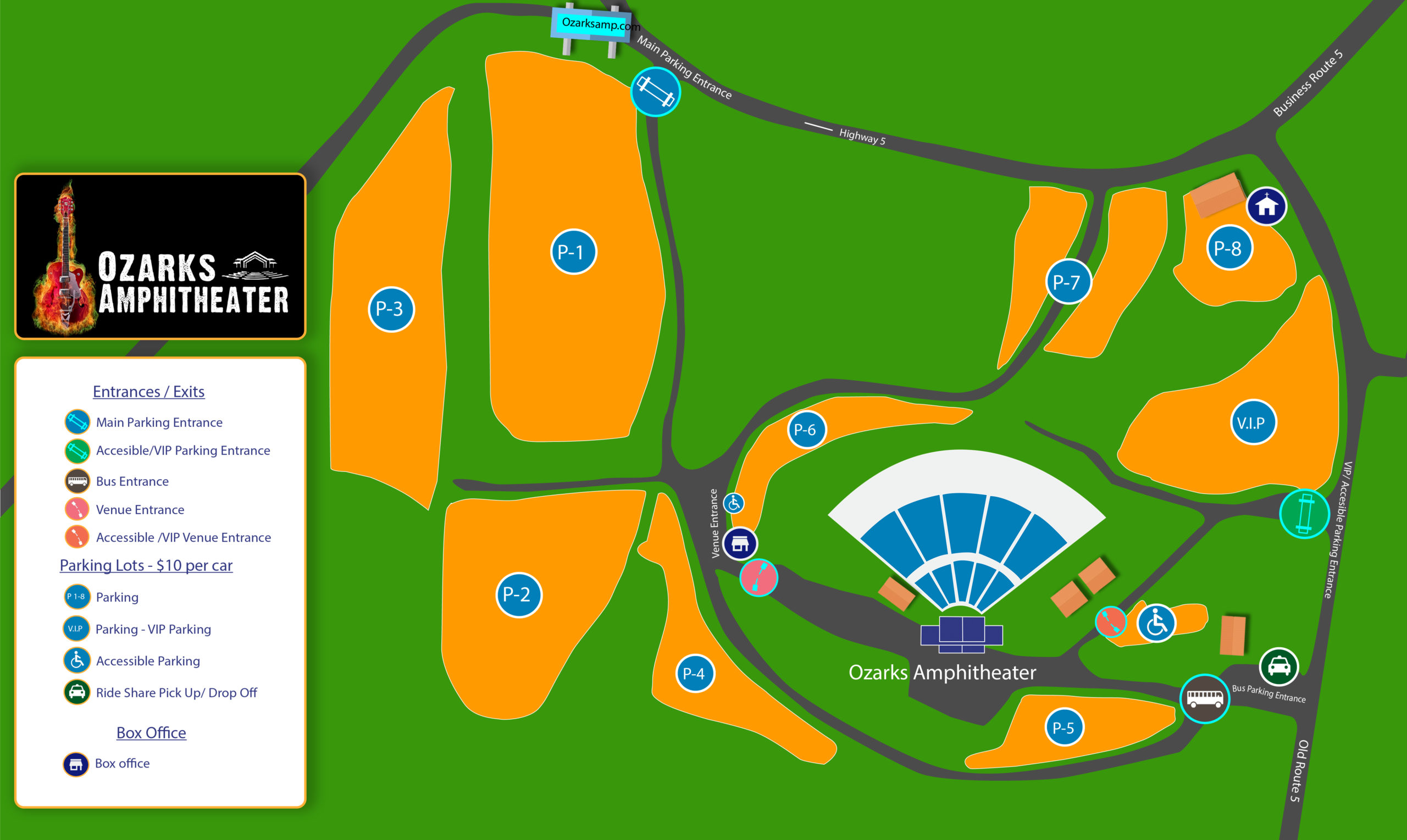 hollywood casino amphitheatre parking map