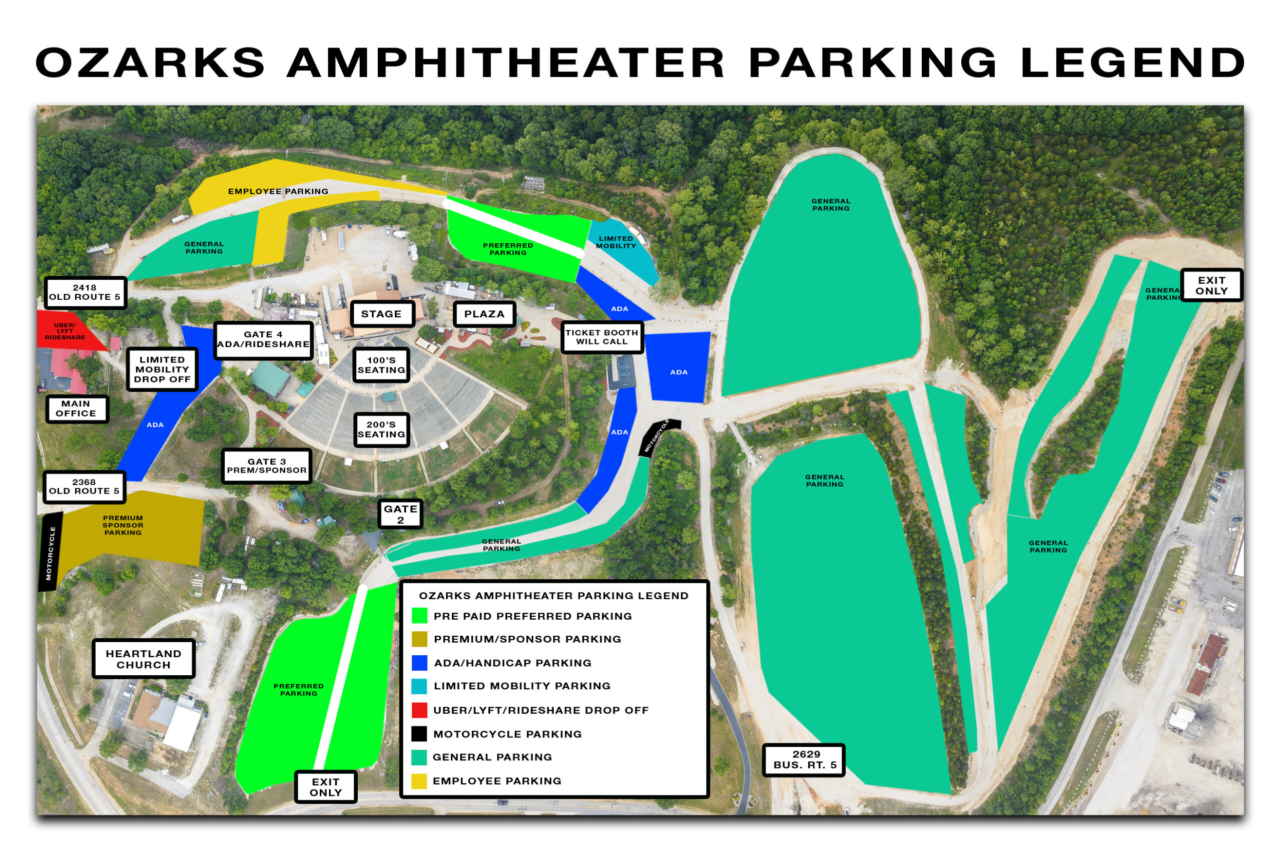 Parking Map Ozarks Amphitheater